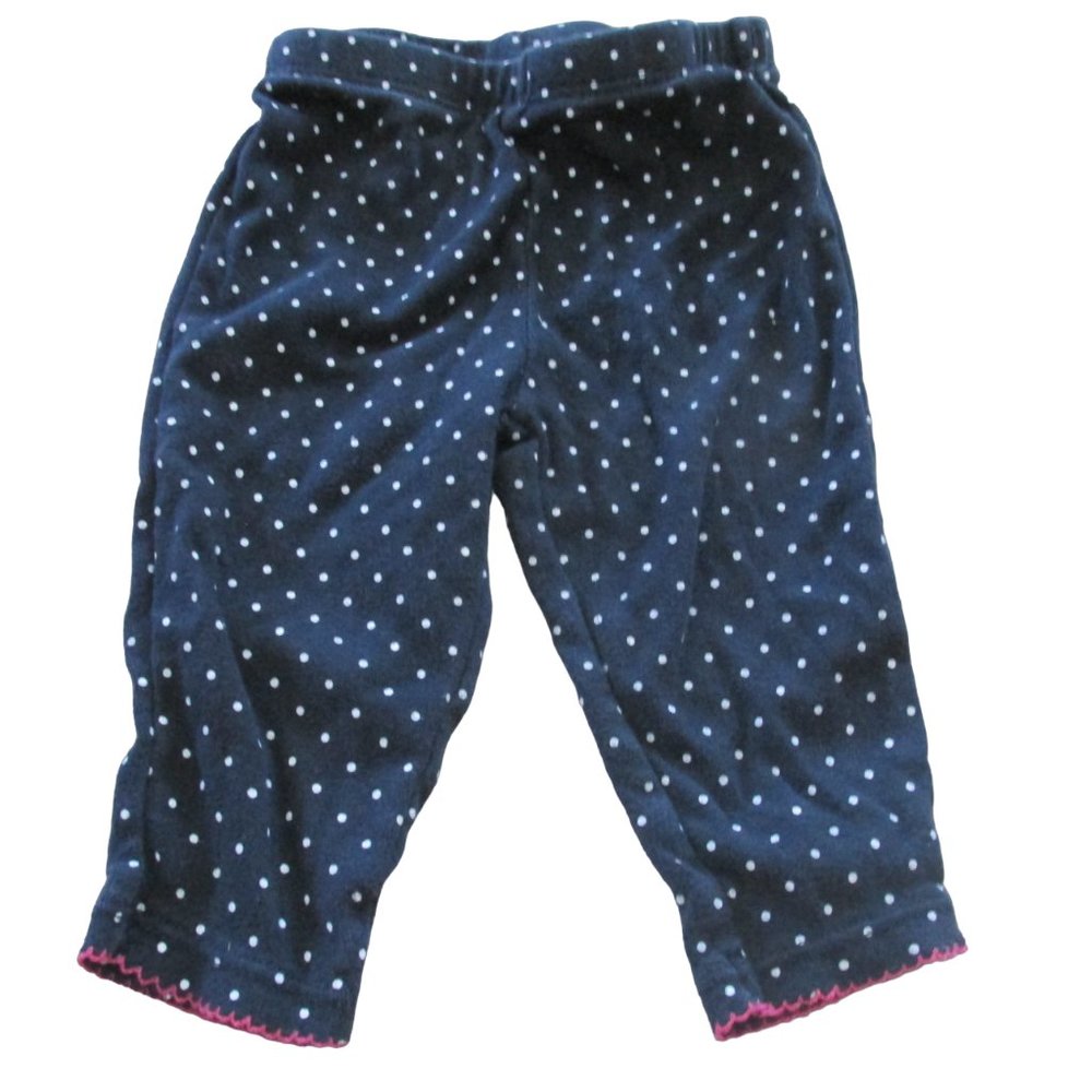 Carters Pull‎ On Sweatpants Infant Girls 6M Black White Polka Dot Jogger Bottoms